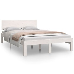 vidaXL Estructura de cama madera maciza blanco 120x190 cm