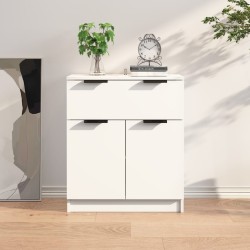 vidaXL Aparador de madera contrachapada blanco 60x30x70 cm