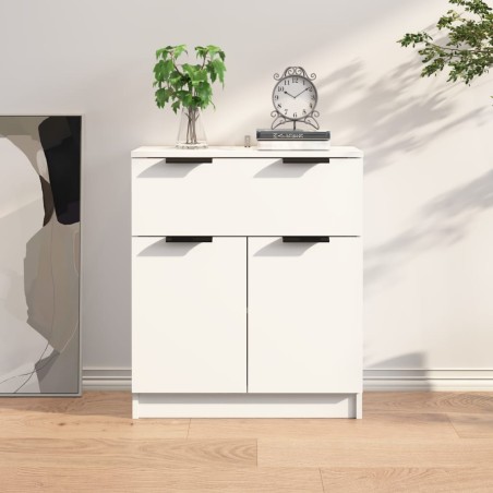 vidaXL Aparador de madera contrachapada blanco 60x30x70 cm