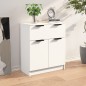 vidaXL Aparador de madera contrachapada blanco 60x30x70 cm vidaXL Aparador de madera contrachapada blanco 60x30x70 cm