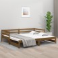 vidaXL Sofá cama extraíble madera de pino marrón miel 2x(80x200) cm vidaXL Sofá cama extraíble madera de pino marrón miel 2x(80x200) cm