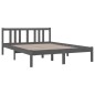 vidaXL Estructura de cama matrimonial madera maciza gris 135x190 cm vidaXL Estructura de cama matrimonial madera maciza gris 135x190 cm