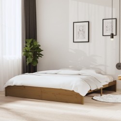 vidaXL Estructura de cama madera maciza marrón miel 200x200 cm