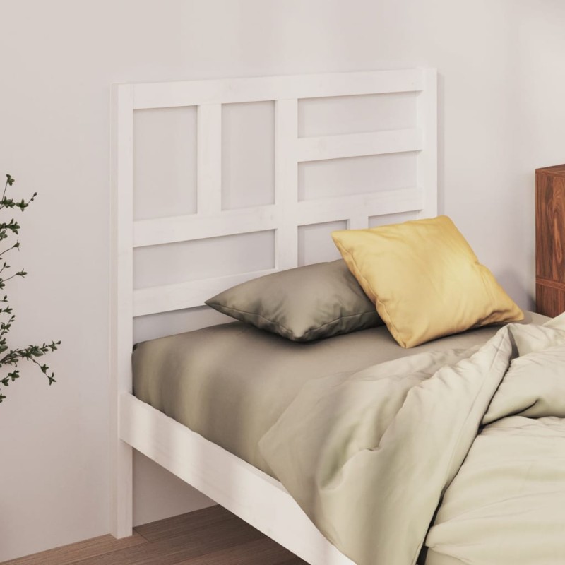 vidaXL Cabecero de cama madera maciza de pino blanco 81x4x104 cm vidaXL Cabecero de cama madera maciza de pino blanco 81x4x104 cm