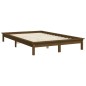 vidaXL Estructura de cama madera maciza pino marrón miel 140x190 cm vidaXL Estructura de cama madera maciza pino marrón miel 140x190 cm