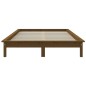 vidaXL Estructura de cama madera maciza pino marrón miel 140x190 cm vidaXL Estructura de cama madera maciza pino marrón miel 140x190 cm