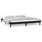 vidaXL Estructura de cama con LED madera maciza negro 135x190 cm vidaXL Estructura de cama con LED madera maciza negro 135x190 cm