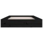 vidaXL Estructura de cama doble de madera maciza negro 135x190 cm