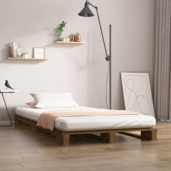vidaXL Cama de palets madera maciza de pino marrón miel 100x200 cm