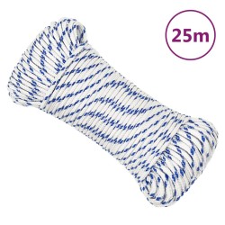 vidaXL Cuerda de barco polipropileno blanco 4 mm 25 m