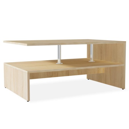 vidaXL Mesa de centro de madera de ingeniería blanca 90x59x42 cm
