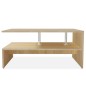 vidaXL Mesa de centro de madera de ingeniería blanca 90x59x42 cm
