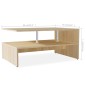 vidaXL Mesa de centro de madera de ingeniería blanca 90x59x42 cm