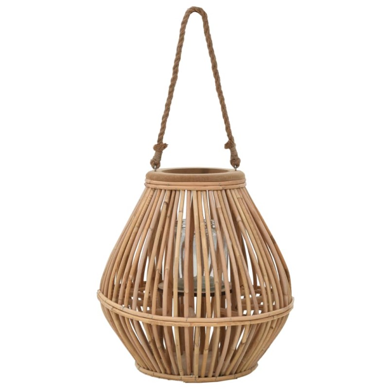 vidaXL Portavelas colgante de mimbre color natural vidaXL Portavelas colgante de mimbre color natural
