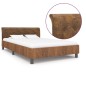 vidaXL Estructura de cama de piel de ante artificial marrón 140x200 cm vidaXL Estructura de cama de piel de ante artificial marrón 140x200 cm
