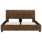 vidaXL Estructura de cama de piel de ante artificial marrón 140x200 cm vidaXL Estructura de cama de piel de ante artificial marrón 140x200 cm