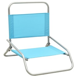 vidaXL Sillas de playa plegables 2 unidades tela turquesa