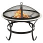 vidaXL Brasero y barbacoa 2 en 1 atizador acero inoxidable 56x56x49 cm vidaXL Brasero y barbacoa 2 en 1 atizador acero inoxidable 56x56x49 cm