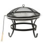 vidaXL Brasero y barbacoa 2 en 1 atizador acero inoxidable 56x56x49 cm vidaXL Brasero y barbacoa 2 en 1 atizador acero inoxidable 56x56x49 cm