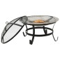 vidaXL Brasero y barbacoa 2 en 1 atizador acero inoxidable 56x56x49 cm vidaXL Brasero y barbacoa 2 en 1 atizador acero inoxidable 56x56x49 cm