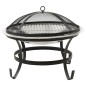 vidaXL Brasero y barbacoa 2 en 1 atizador acero inoxidable 56x56x49 cm vidaXL Brasero y barbacoa 2 en 1 atizador acero inoxidable 56x56x49 cm