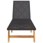 vidaXL Tumbona ratán sintético y madera maciza acacia marrón y negro vidaXL Tumbona ratán sintético y madera maciza acacia marrón y negro