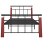 vidaXL Estructura de cama metal y madera maciza de roble 100x200 cm vidaXL Estructura de cama metal y madera maciza de roble 100x200 cm