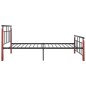 vidaXL Estructura de cama metal y madera maciza de roble 100x200 cm vidaXL Estructura de cama metal y madera maciza de roble 100x200 cm