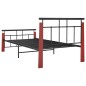 vidaXL Estructura de cama metal y madera maciza de roble 100x200 cm vidaXL Estructura de cama metal y madera maciza de roble 100x200 cm