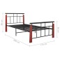 vidaXL Estructura de cama metal y madera maciza de roble 100x200 cm vidaXL Estructura de cama metal y madera maciza de roble 100x200 cm