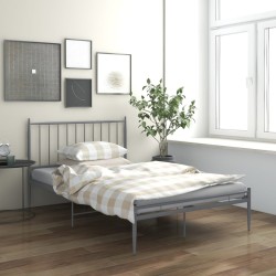 vidaXL Estructura de cama de metal gris 120x200 cm