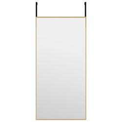 vidaXL Espejo de puerta cristal y aluminio negro 30x60 cm