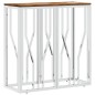 vidaXL Mesa consola acero inoxidable madera maciza reciclada plateada