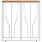 vidaXL Mesa consola acero inoxidable madera maciza reciclada plateada