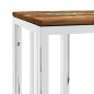 vidaXL Mesa consola acero inoxidable madera maciza reciclada plateada