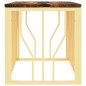 vidaXL Mesa de centro acero inoxidable madera maciza reciclada dorada