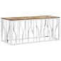 vidaXL Mesa de centro acero inoxidable y madera reciclada plateada vidaXL Mesa de centro acero inoxidable y madera reciclada plateada
