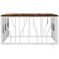 vidaXL Mesa de centro acero inoxidable y madera reciclada plateada