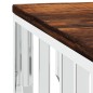 vidaXL Mesa de centro acero inoxidable y madera reciclada plateada