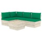 vidaXL Muebles de jardín de palets 5 piezas y cojines madera de abeto vidaXL Muebles de jardín de palets 5 piezas y cojines madera de abeto