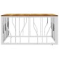 vidaXL Mesa de centro acero inoxidable y madera maciza acacia plateada vidaXL Mesa de centro acero inoxidable y madera maciza acacia plateada