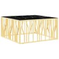 vidaXL Mesa de centro acero inoxidable y vidrio dorado 100x100x50 cm vidaXL Mesa de centro acero inoxidable y vidrio dorado 100x100x50 cm