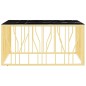 vidaXL Mesa de centro acero inoxidable y vidrio dorado 100x100x50 cm vidaXL Mesa de centro acero inoxidable y vidrio dorado 100x100x50 cm