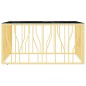 vidaXL Mesa de centro acero inoxidable y vidrio dorado 100x100x50 cm vidaXL Mesa de centro acero inoxidable y vidrio dorado 100x100x50 cm