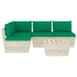 vidaXL Muebles de jardín de palets 5 piezas y cojines madera de abeto vidaXL Muebles de jardín de palets 5 piezas y cojines madera de abeto