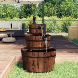 vidaXL Fuente de agua con bomba madera maciza de abeto 60x60x94 cm