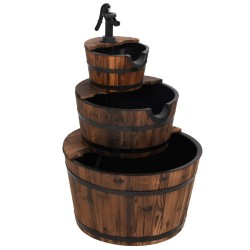vidaXL Fuente de agua con bomba madera maciza de abeto 60x60x94 cm