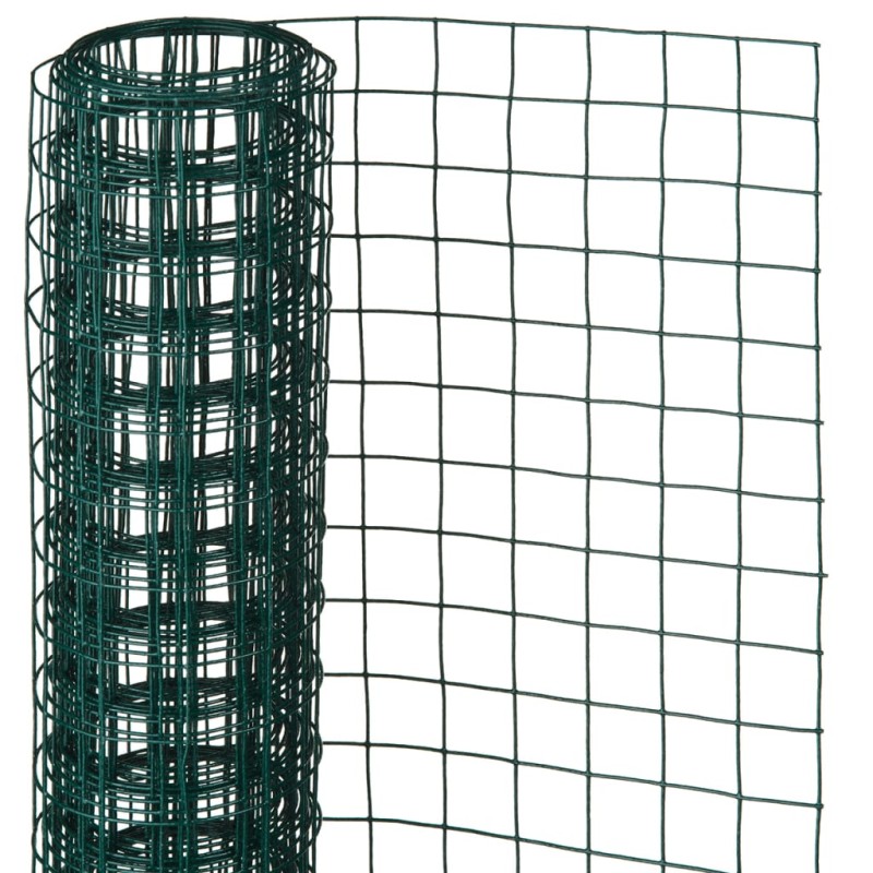 Nature Alambrada cuadrada acero recubierto plástico verde 1x5 m 25 mm Nature Alambrada cuadrada acero recubierto plástico verde 1x5 m 25 mm