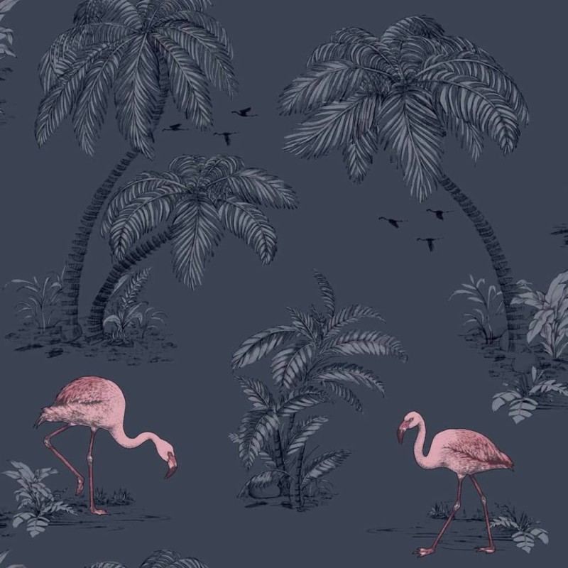 DUTCH WALLCOVERINGS Papel pintado flamenco azul petróleo DUTCH WALLCOVERINGS Papel pintado flamenco azul petróleo