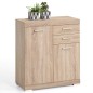 FMD Cómoda de 2 puertas y 2 cajones color roble 80x34,9x89,9 cm FMD Cómoda de 2 puertas y 2 cajones color roble 80x34,9x89,9 cm